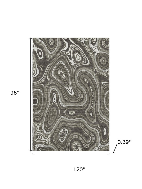 HomeRoots 9' X 12' Gray And Silver Washable Area Rug with UV Protection – Durable, Stylish, Pet-Friendly Design 717722