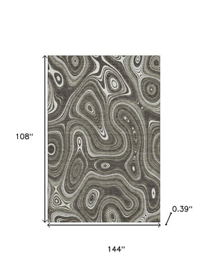 HomeRoots 10' X 14' Gray and Silver Geometric Washable Area Rug with UV Protection - Stylish & Durable Design 717723