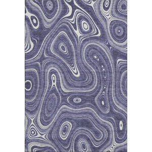 HomeRoots 8' Plum Geometric Washable Round Rug - Durable UV-Protected, Pet-Friendly, Modern Design for All Spaces 717732