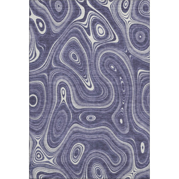 HomeRoots 8' Plum Geometric Washable Round Rug - Durable UV-Protected, Pet-Friendly, Modern Design for All Spaces 717732