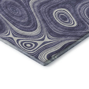 HomeRoots 8' Plum Geometric Washable Round Rug - Durable UV-Protected, Pet-Friendly, Modern Design for All Spaces 717732