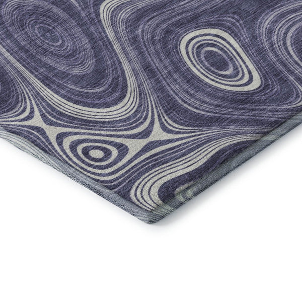 HomeRoots 8' Plum Geometric Washable Round Rug - Durable UV-Protected, Pet-Friendly, Modern Design for All Spaces 717732
