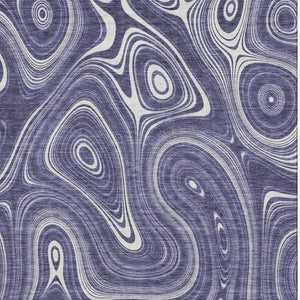 HomeRoots 8' Plum Geometric Washable Round Rug - Durable UV-Protected, Pet-Friendly, Modern Design for All Spaces 717732