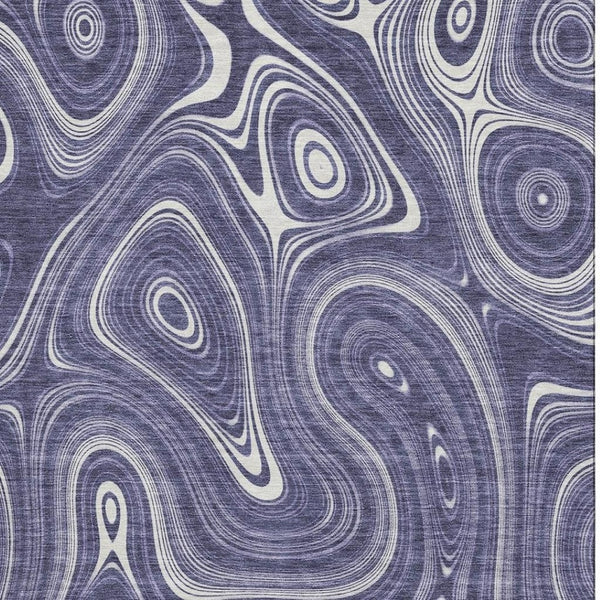 HomeRoots 8' Plum Geometric Washable Round Rug - Durable UV-Protected, Pet-Friendly, Modern Design for All Spaces 717732
