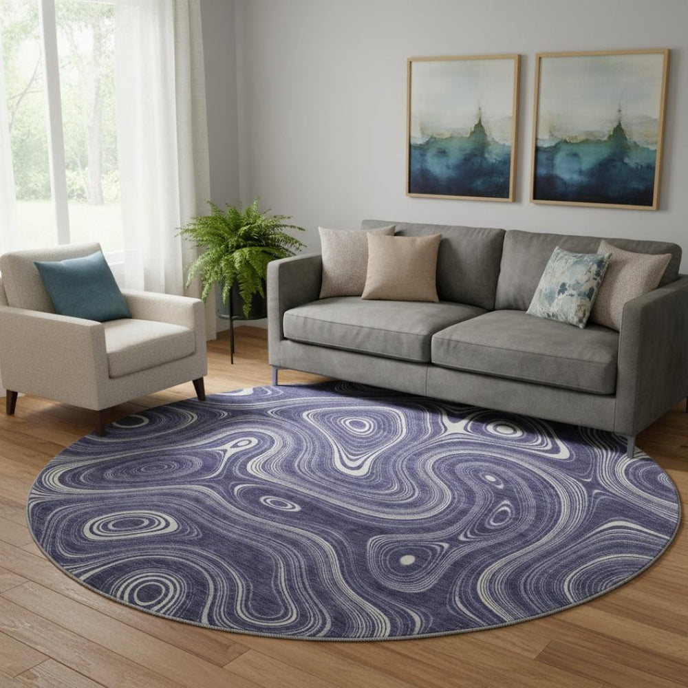 HomeRoots 8' X 10' Plum and Ivory Geometric Washable Area Rug – Stain Resistant, UV Protected, Stylish Home Decor 717733