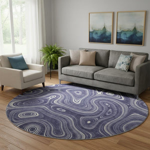 HomeRoots 8' X 10' Plum and Ivory Geometric Washable Area Rug – Stain Resistant, UV Protected, Stylish Home Decor 717733