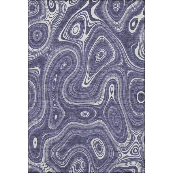 HomeRoots 9' X 12' Stylish Plum & Ivory Geometric Area Rug - Washable, UV-Protected, Family-Friendly Design 717734