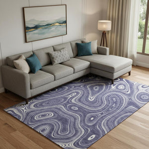 HomeRoots 9' X 12' Stylish Plum & Ivory Geometric Area Rug - Washable, UV-Protected, Family-Friendly Design 717734