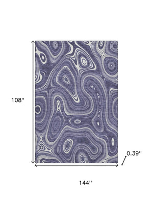 HomeRoots 10' X 14' Plum & Ivory Geometric Area Rug - Stylish, Machine Washable, UV Protected for Busy Homes 717735