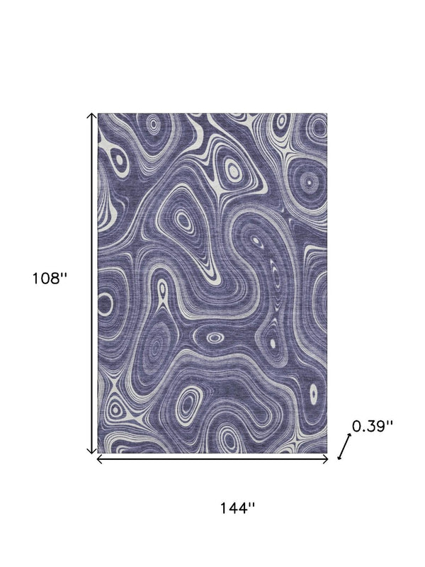 HomeRoots 10' X 14' Plum & Ivory Geometric Area Rug - Stylish, Machine Washable, UV Protected for Busy Homes 717735