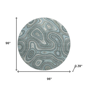 HomeRoots 8' X 10' Sky Blue and Ivory Geometric Area Rug - Washable, UV Protected, Stain Resistant, Durable Design 717739
