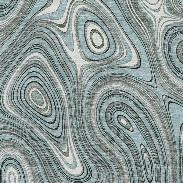 HomeRoots 10' X 14' Sky Blue Geometric Area Rug - Washable, UV Protected, Stain Resistant for High-Traffic Areas 717741