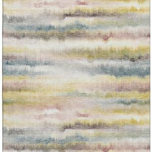HomeRoots 8' Gold And Ivory Striped Round Rug - Washable, UV Protected, Durable for Homes with Kids & Pets 717746