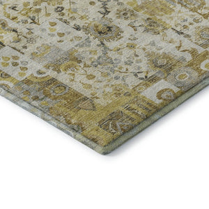 HomeRoots 9' X 12' Gold and Ivory Patchwork Area Rug – Stylish, Stain-Resistant, UV-Protected for Busy Homes 717766