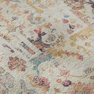 HomeRoots 10' X 14' Pink & Ivory Patchwork Area Rug - Washable, UV-Protected, Durable, Perfect for Busy Homes 717773