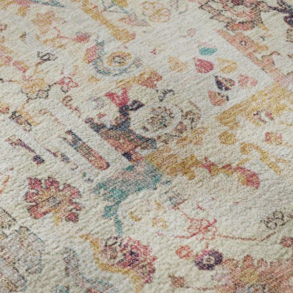 HomeRoots 10' X 14' Pink & Ivory Patchwork Area Rug - Washable, UV-Protected, Durable, Perfect for Busy Homes 717773