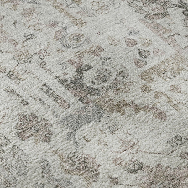 HomeRoots 5' X 8' Taupe & Ivory Patchwork Area Rug - Washable, Stain Resistant, UV Protected for Busy Homes 717775