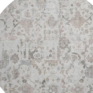 HomeRoots 8' X 10' Taupe & Ivory Patchwork Area Rug - Washable, Stain Resistant, UV Protected for Busy Homes 717777