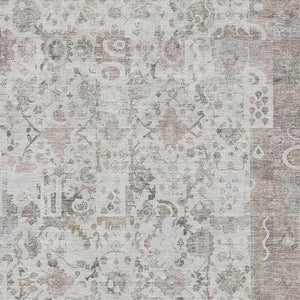HomeRoots 10' X 14' Taupe & Ivory Patchwork Area Rug - Washable, Stain Resistant, UV Protected for High-Traffic Areas 717779