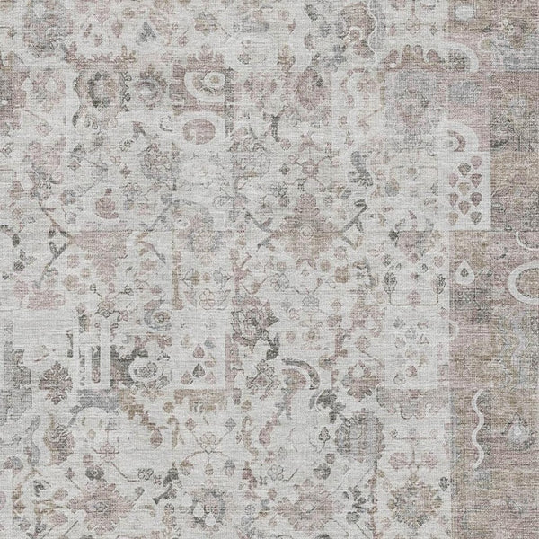 HomeRoots 10' X 14' Taupe & Ivory Patchwork Area Rug - Washable, Stain Resistant, UV Protected for High-Traffic Areas 717779