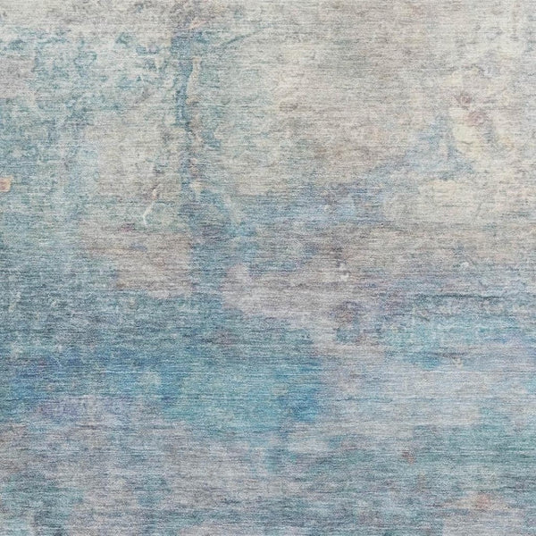 HomeRoots 10' Aqua & Beige Abstract Washable Area Rug - Durable, UV Protected, Perfect for High-Traffic Spaces! 717785