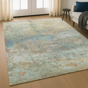 HomeRoots 5' X 8' Wheat And Beige Abstract Area Rug - UV Protected, Washable, Durable for Busy Homes! 717799