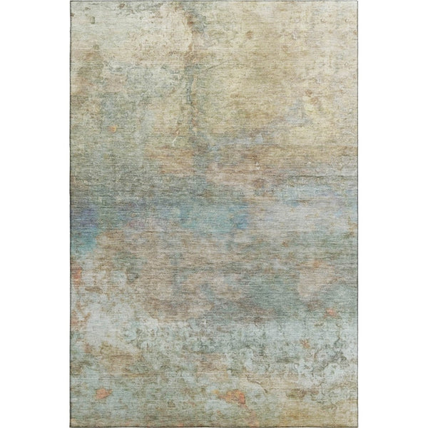 HomeRoots 5' X 8' Wheat And Beige Abstract Area Rug - UV Protected, Washable, Durable for Busy Homes! 717799