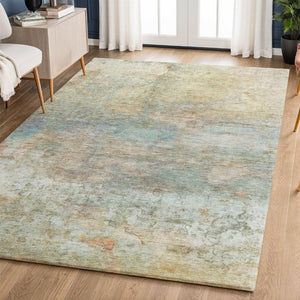 HomeRoots 5' X 8' Wheat And Beige Abstract Area Rug - UV Protected, Washable, Durable for Busy Homes! 717799