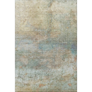 HomeRoots 8' Wheat and Beige Abstract Round Rug - Washable, UV Protected, Non-Slip for Stylish Living Spaces 717800