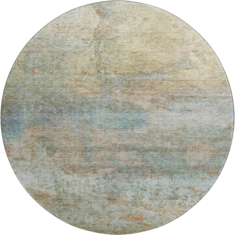 HomeRoots 8' x 10' Stylish Wheat and Beige Abstract Area Rug - Washable, UV Protected, Perfect for Busy Homes! 717801