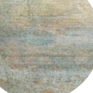 HomeRoots 8' x 10' Stylish Wheat and Beige Abstract Area Rug - Washable, UV Protected, Perfect for Busy Homes! 717801