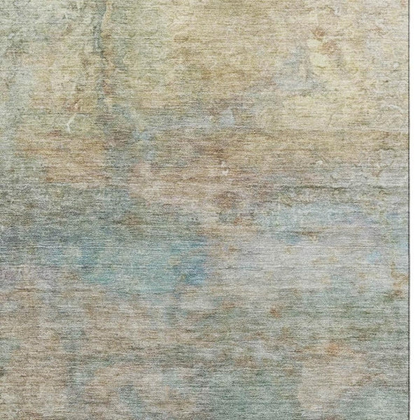 HomeRoots 9' X 12' Abstract Wheat and Beige Washable Area Rug - UV Protected, Stain Resistant, Easy Care! 717802