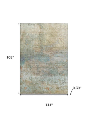 HomeRoots 10' X 14' Wheat and Beige Abstract Area Rug - Durable, Washable, UV-Protected for Stylish Living Spaces 717803