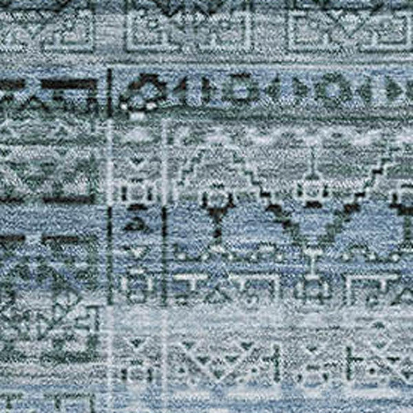 HomeRoots 10' X 14' Sage and Blue Striped Washable Area Rug – Durable, UV-Protected Comfort for Busy Homes 717809