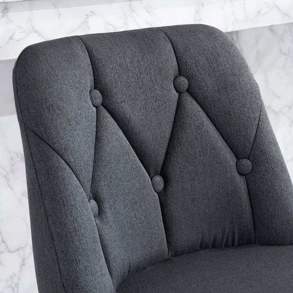 English Elm Set Of 2 Modern Upholstered Bar Stools With Button-Tufted High Back For Kitchen Or Dining Room Comfort W1901P225272-GIGA