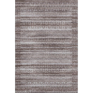 HomeRoots 10' X 14' Brown And Beige Striped Area Rug - Washable, UV Protected, Perfect for Busy Homes & Pets 717821