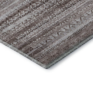 HomeRoots 10' X 14' Brown And Beige Striped Area Rug - Washable, UV Protected, Perfect for Busy Homes & Pets 717821