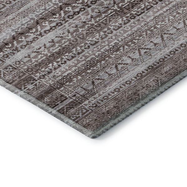 HomeRoots 10' X 14' Brown And Beige Striped Area Rug - Washable, UV Protected, Perfect for Busy Homes & Pets 717821