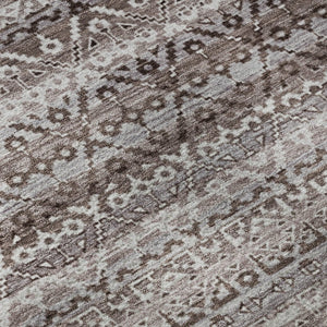 HomeRoots 10' X 14' Brown And Beige Striped Area Rug - Washable, UV Protected, Perfect for Busy Homes & Pets 717821