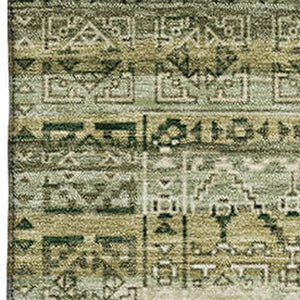 HomeRoots 5' X 8' Green & Charcoal Striped Washable Area Rug with UV Protection for Durable Everyday Living 717829