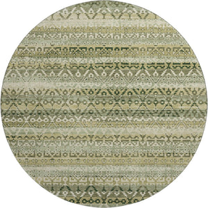 HomeRoots 8' X 10' Striped Washable Area Rug in Green & Charcoal - Durable, UV-Protected, Stylish Comfort! 717831