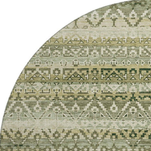HomeRoots 8' X 10' Striped Washable Area Rug in Green & Charcoal - Durable, UV-Protected, Stylish Comfort! 717831