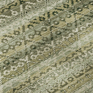 HomeRoots 8' X 10' Striped Washable Area Rug in Green & Charcoal - Durable, UV-Protected, Stylish Comfort! 717831