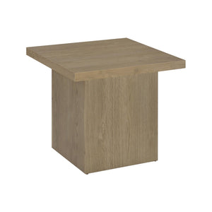 English Elm Square Engineered Wood Accent Table with Sculptural Pedestal Base for Modern Living Rooms B016P473404