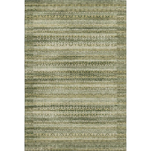 HomeRoots 9' X 12' Green & Charcoal Striped Washable Area Rug – Durable, UV-Protected, Perfect for Busy Homes! 717832