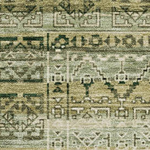 HomeRoots 10' Green & Charcoal Striped Washable Area Rug – UV Protected, Stain-Resistant, Durable for Homes 717833
