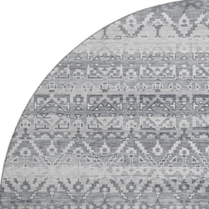 HomeRoots 8' X 10' Gray and Silver Striped Washable Area Rug - Stylish, Durable, UV-Protected for Easy Care! 717837