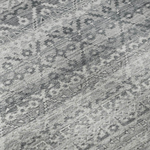 HomeRoots 10' Gray & Silver Striped Area Rug - Washable, UV-Protected, Durable Design for High-Traffic Spaces 717839