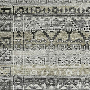 HomeRoots 5' X 8' Stylish Washable Area Rug in Pewter & Charcoal with UV Protection for High-Traffic Spaces 717841
