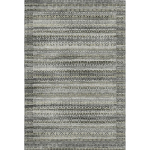 HomeRoots 10' X 14' Striped Washable Area Rug with UV Protection – Durable Pewter & Charcoal Design for Homes! 717845